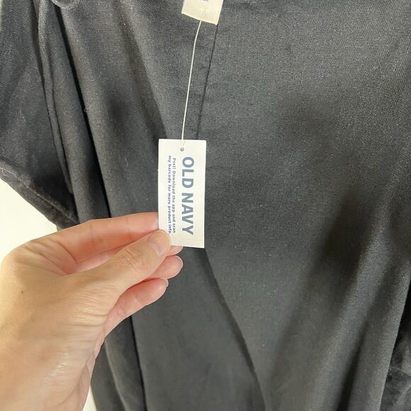 NWT Old Navy Size XXL Petite Black Linen Blend Spaghetti Strap Summer Sun Dress - Picture 7 of 8